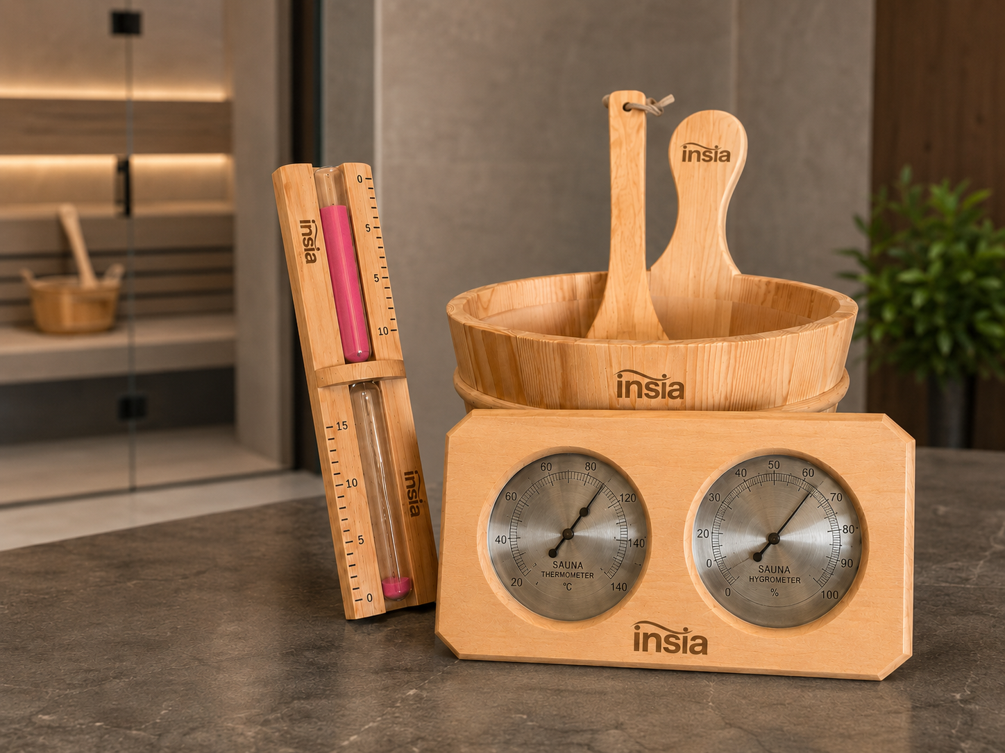 Sauna Ahşap Aksesuar Seti